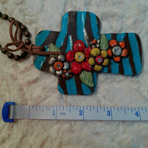 Two Cross Necklace (395) - Picture 6 of 7